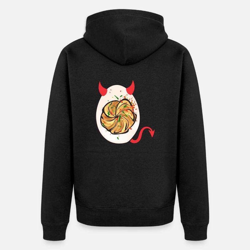 Gefüllte Eier Deviled Eggs - Unisex Premium Bio Zip Hoodie - Schwarz