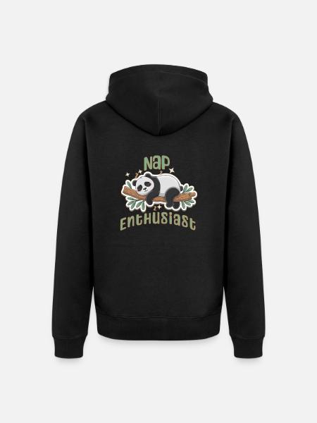 „Nap Enthusiast“ - Unisex Premium Bio Zip Hoodie - Schwarz