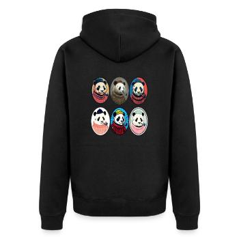 Kapitän P. - Unisex Premium Bio Zip Hoodie - Schwarz - Hinten - Nico (187cm)