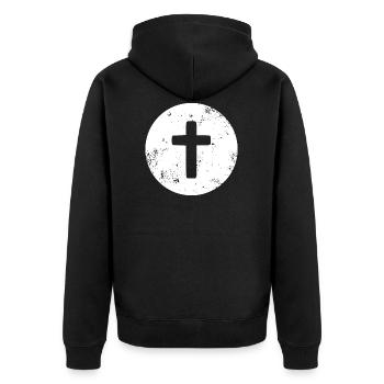 Symbole de croix de Jésus Christ - Veste à capuche bio Premium Unisexe - noir - Dos - Nico (187cm)