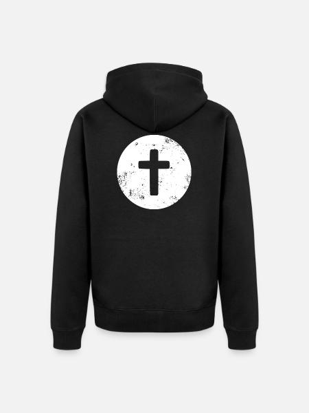 Jesus Christ cross symbol - Unisex Premium Organic Zip Hoodie - black