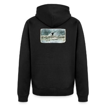 Surf sur la vague parfaite - The perfect wave - Veste à capuche bio Premium Unisexe - noir - Dos - Nico (187cm)