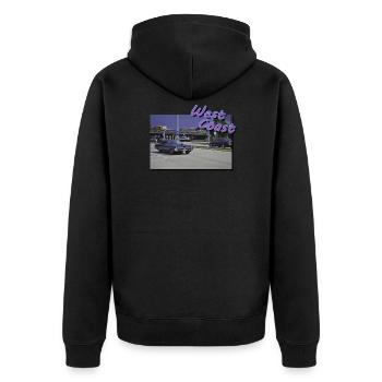 West Coast City Car Lowrider USA gangster - Unisex Premium Organic Zip Hoodie - black - Back - Nico (187cm)
