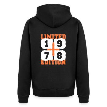 1978 birthday 44 years anniversary limited edition - Unisex Premium Organic Zip Hoodie - black - Back - Nico (187cm)