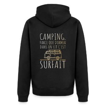 Le Lit C'est Surfait Humour Camping - Veste à capuche bio Premium Unisexe - noir - Dos - Nico (187cm)