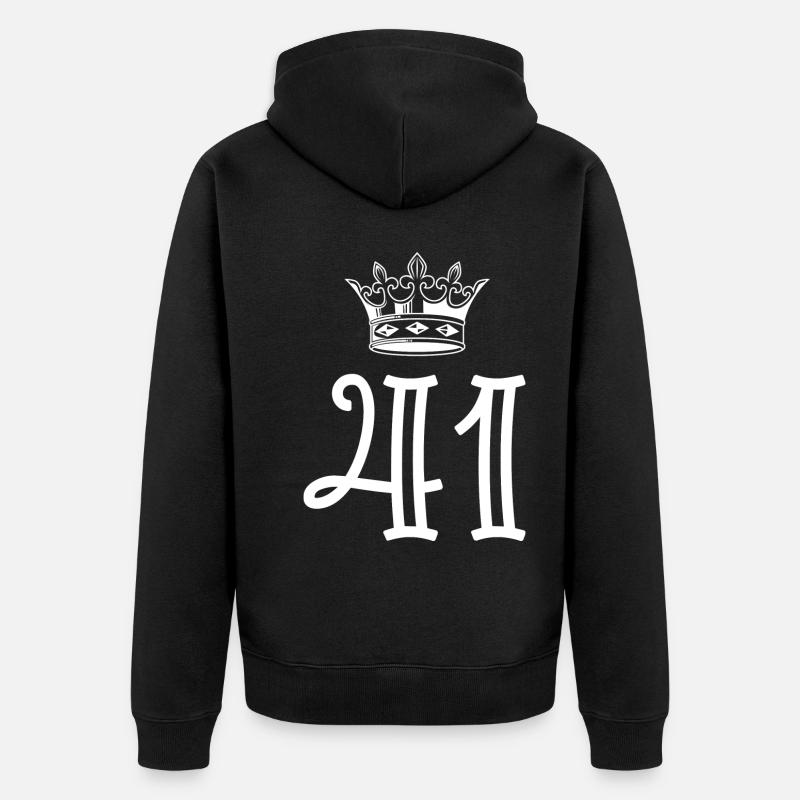 41 Couronne numérique - Veste à capuche bio Premium Unisexe - noir