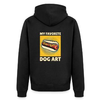 Hot Dog Pop Art MON DOG ART PRÉFÉRÉ - Veste à capuche bio Premium Unisexe - noir - Dos - Nico (187cm)