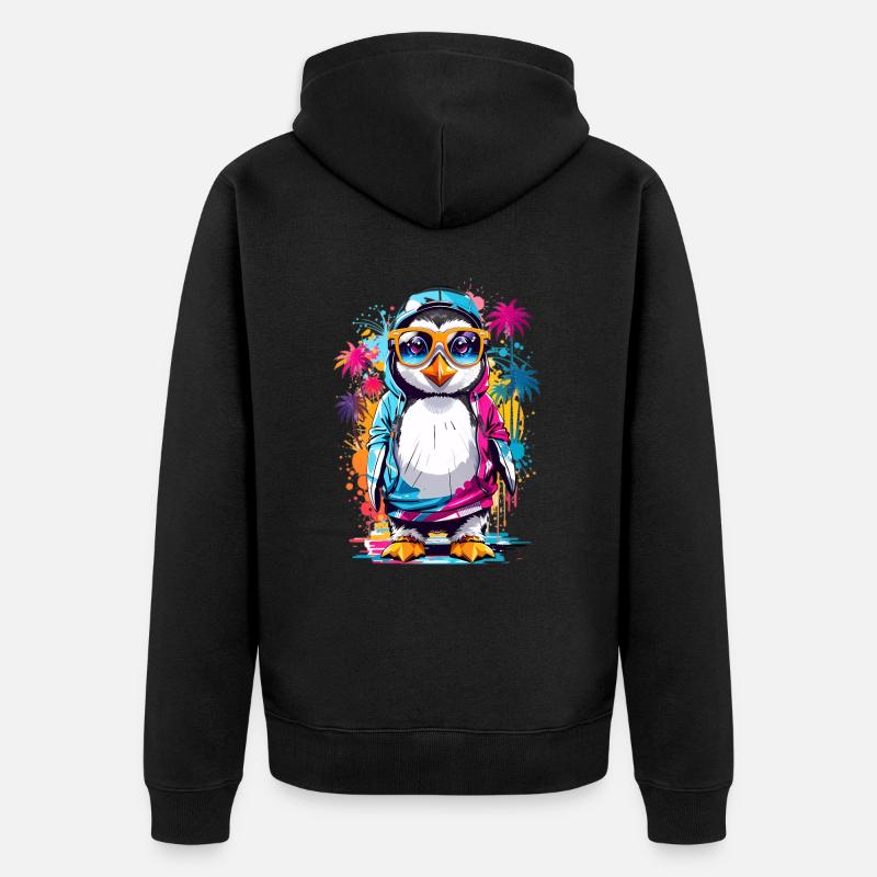 Pingouin cool - Veste à capuche bio Premium Unisexe - noir