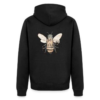 Bee Yourself - Unisex Premium Bio Zip Hoodie - Schwarz - Hinten - Nico (187cm)