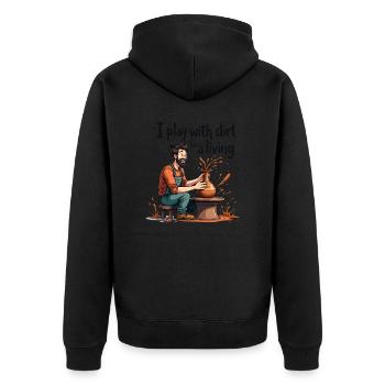 Je joue avec la terre pour gagner ma vie - Clay Pottery Clay - Veste à capuche bio Premium Unisexe - noir - Dos - Nico (187cm)
