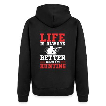 Crocodile Hunting Hunter Hunting - Unisex Premium Organic Zip Hoodie - black - Back - Nico (187cm)