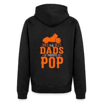 Only The Best Dads Get Promoted To Pop - Unisex Premium Organic Zip Hoodie - black - Back - Nico (187cm)