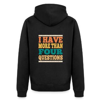 I have more than four vintage questions - Unisex Premium Organic Zip Hoodie - black - Back - Nico (187cm)