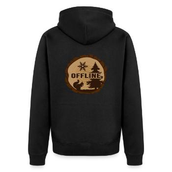 Wandern Winterwandern Outdoor Naturfreund - Unisex Premium Bio Zip Hoodie - Schwarz - Hinten - Nico (187cm)