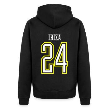 Ibiza 24 vacances 2024 - Veste à capuche bio Premium Unisexe - noir - Dos - Nico (187cm)