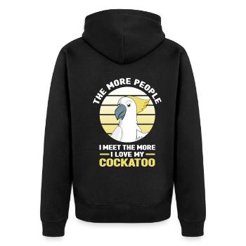 Cockatoo - Unisex Premium Organic Zip Hoodie - black - Back - Nico (187cm)