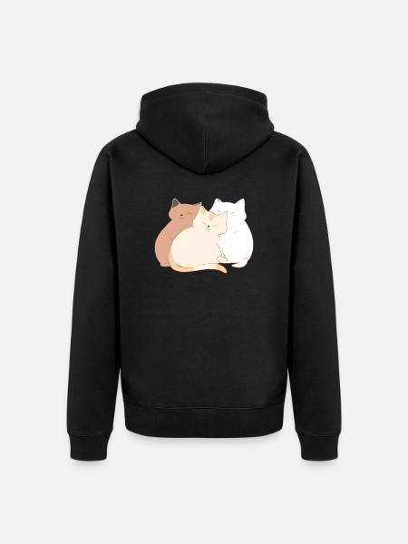 Chilling Cats - Unisex Premium Organic Zip Hoodie - black