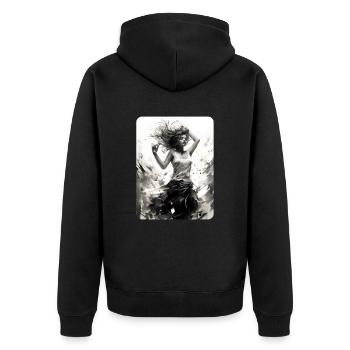 femme dansante détachée et libre - Veste à capuche bio Premium Unisexe - noir - Dos - Nico (187cm)
