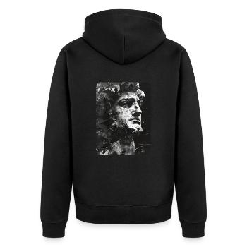 visage brisé d’une statue de marbre - Veste à capuche bio Premium Unisexe - noir - Dos - Nico (187cm)