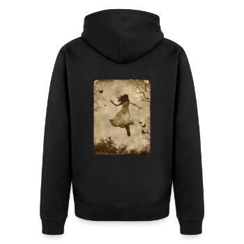 La fille flottante - Veste à capuche bio Premium Unisexe - noir - Dos - Nico (187cm)