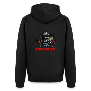 TATTOO - Unisex Premium Bio Zip Hoodie - Schwarz - Hinten - Nico (187cm)