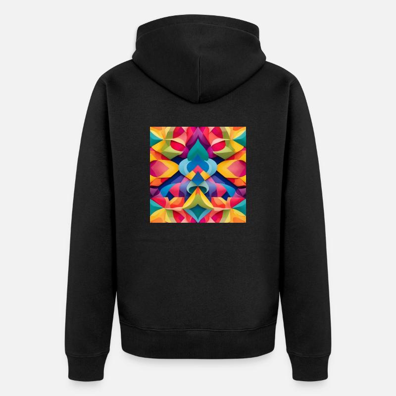 Farbenfrohes Muster - Unisex Premium Bio Zip Hoodie - Schwarz