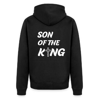 Jesus Christ King Christianity Saying Gift - Unisex Premium Organic Zip Hoodie - black - Back - Nico (187cm)