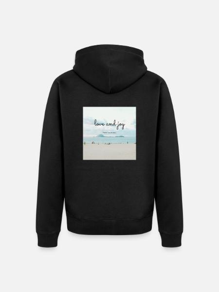 Love and joy - Unisex Premium Bio Zip Hoodie - Schwarz