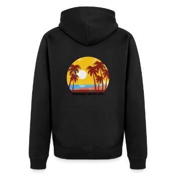 Your design for the summer - summer, sun, sea - Unisex Premium Organic Zip Hoodie - black - Back - Nico (187cm)