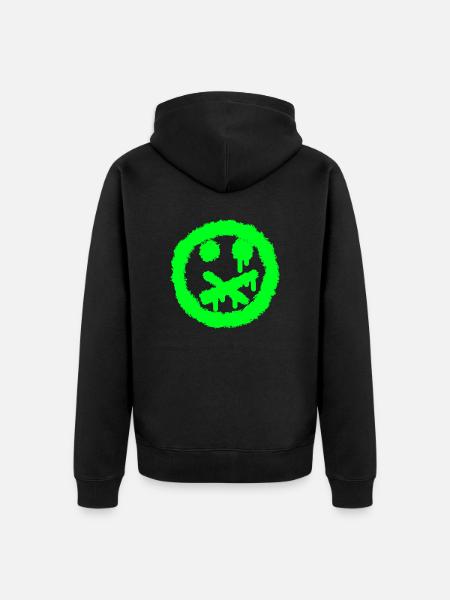 Smilie redeverbot - Unisex Premium Bio Zip Hoodie - Schwarz