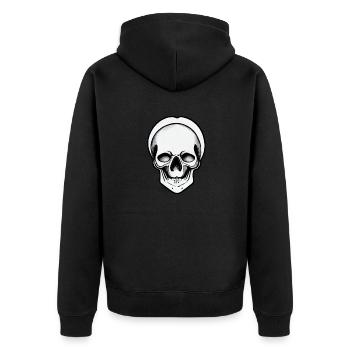 crâne illustré - Veste à capuche bio Premium Unisexe - noir - Dos - Nico (187cm)