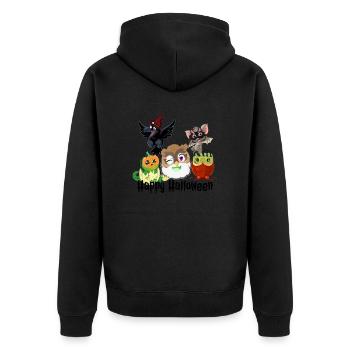Halloween2022 - Unisex Premium Bio Zip Hoodie - Schwarz - Hinten - Nico (187cm)