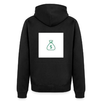 Geldbeutel Design (Print) Herren/Damen/Kinder/Baby - Unisex Premium Bio Zip Hoodie - Schwarz - Hinten - Nico (187cm)