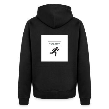 Run! - Unisex Premium Organic Zip Hoodie - black - Back - Nico (187cm)