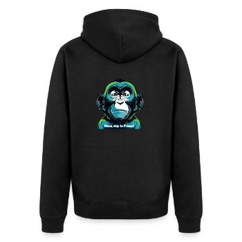 Freitag - Unisex Premium Bio Zip Hoodie - Schwarz - Hinten - Nico (187cm)