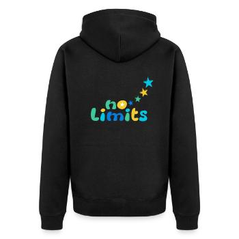 No limits Blue-Green - Unisex Premium Organic Zip Hoodie - black - Back - Nico (187cm)