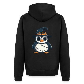 Pingouin Halloween Zombie - Veste à capuche bio Premium Unisexe - noir - Dos - Nico (187cm)