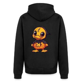 Duck Halloween Zombie - Unisex Premium Organic Zip Hoodie - black - Back - Nico (187cm)