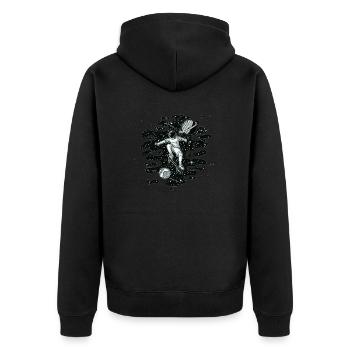 Astronaut - Unisex Premium Organic Zip Hoodie - black - Back - Nico (187cm)