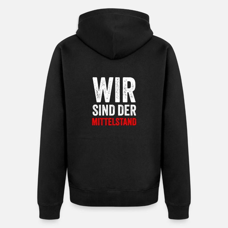 WIR SIND DER MITTELSTAND - Unisex Premium Bio Zip Hoodie - Schwarz