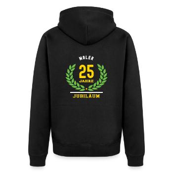 Maler Jubiläum 25 Jahre 25 jähriges Jubilaeum - Unisex Premium Bio Zip Hoodie - Schwarz - Hinten - Nico (187cm)
