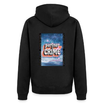 Partner In Crime - Unisex Premium Organic Zip Hoodie - black - Back - Nico (187cm)