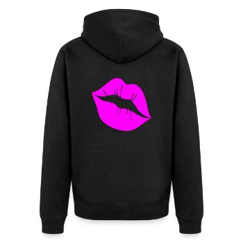 Embrasser la bouche Embrasser les lèvres Symbole de la bouche - Veste à capuche bio Premium Unisexe - noir - Dos - Nico (187cm)