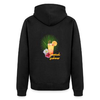 Tropical Summer - Unisex Premium Organic Zip Hoodie - black - Back - Nico (187cm)