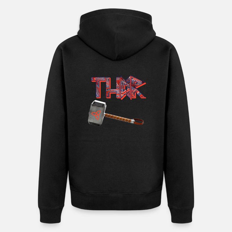 thor mjölnir e 261 - Unisex Premium Organic Zip Hoodie - black
