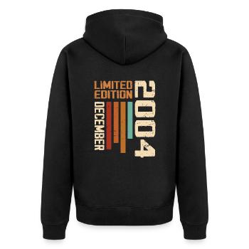 December 2004 - 2004 December - Unisex Premium Organic Zip Hoodie - black - Back - Nico (187cm)