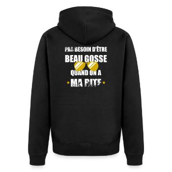 Pas besoin d'être beau gosse - Veste à capuche bio Premium Unisexe - noir - Dos - Nico (187cm)