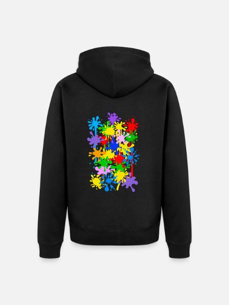Karneval Kostüm Faschingskostüm Maler Farbkleckse - Unisex Premium Bio Zip Hoodie - Schwarz