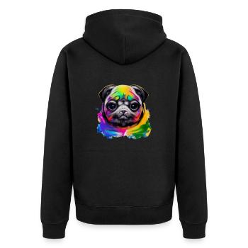 Carlin en couleur - Veste à capuche bio Premium Unisexe - noir - Dos - Nico (187cm)