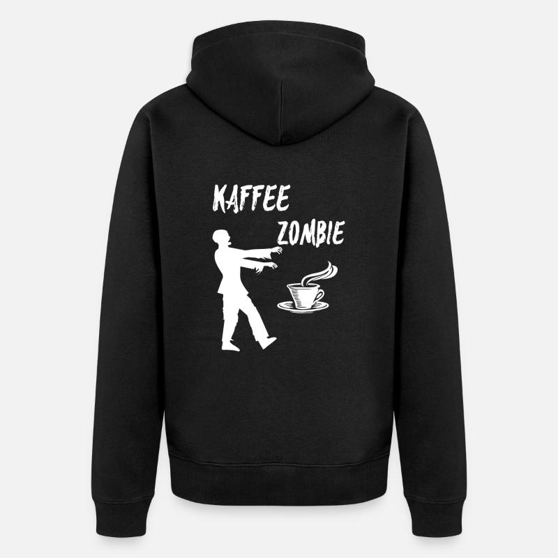 Kaffee Zombie - Unisex Premium Bio Zip Hoodie - Schwarz